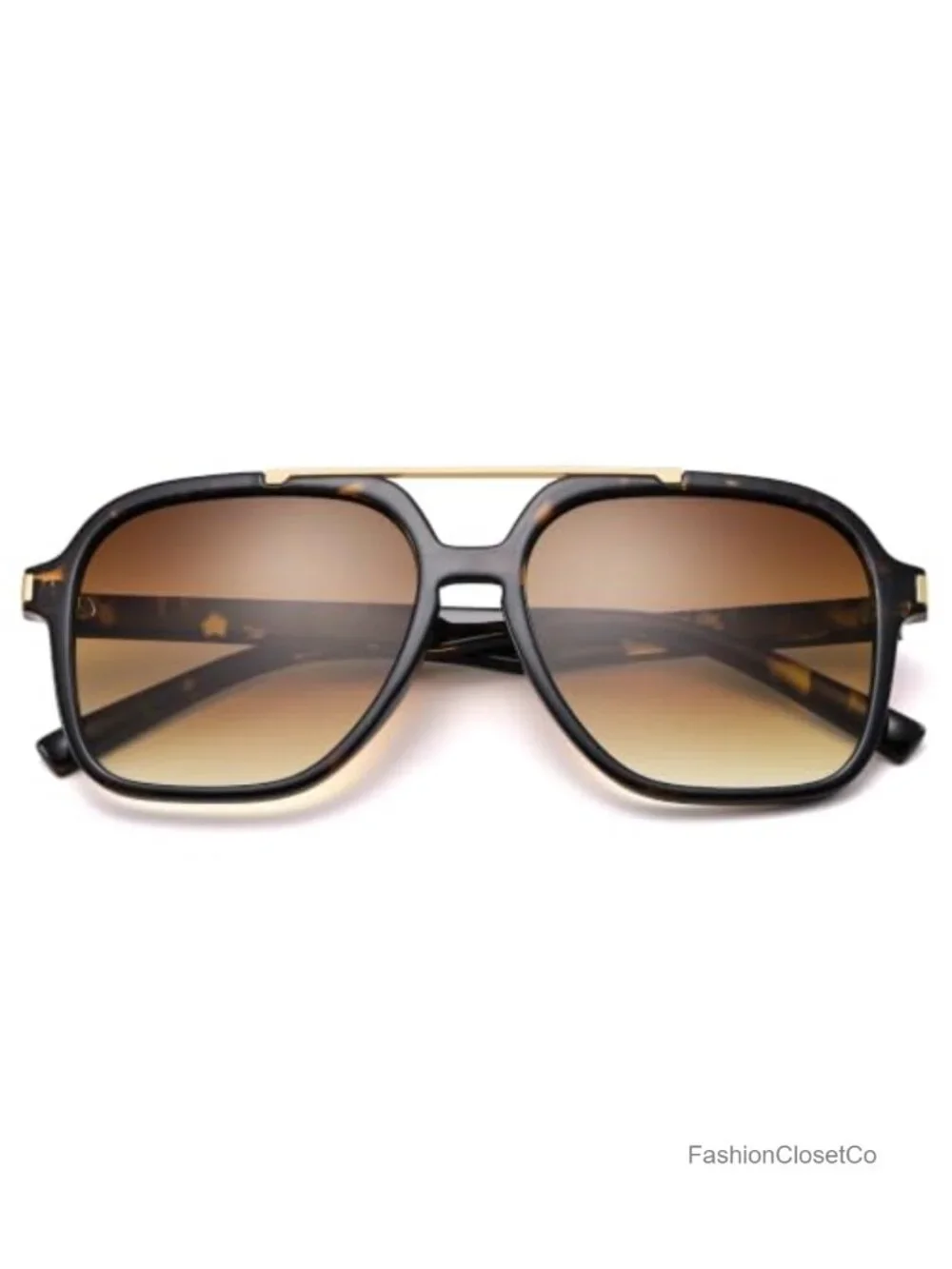 Oversized Retro Aviator Sunglasses UV400 Protection Square Frame